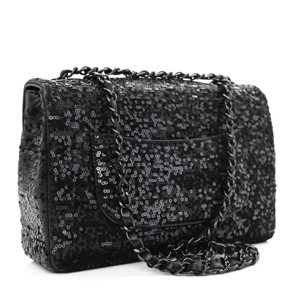 Chanel Sequin Lambskin Medium Moonlight on Water Flap Black 2 of 9