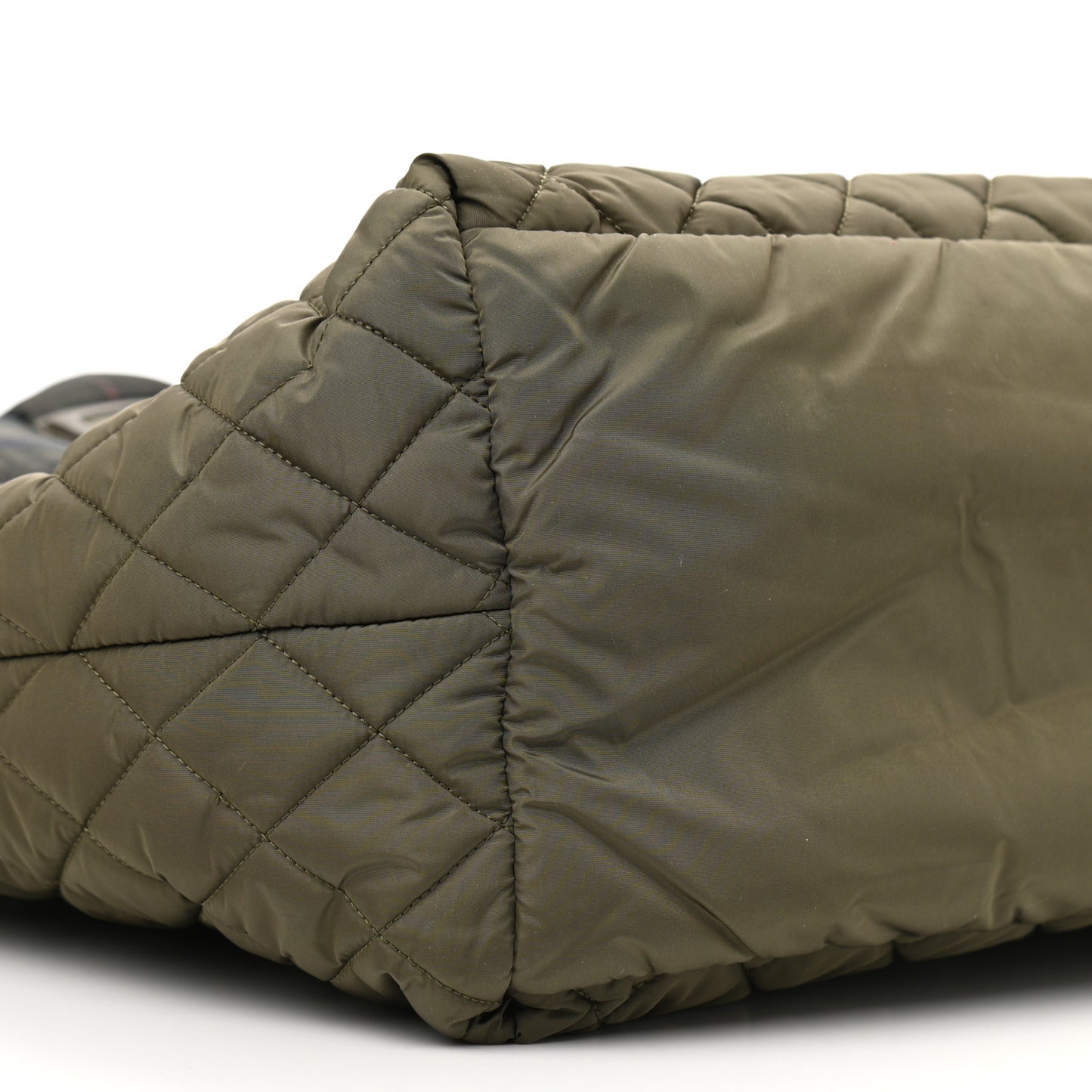 Nylon Quilted Large Coco Cocoon Tote Khaki