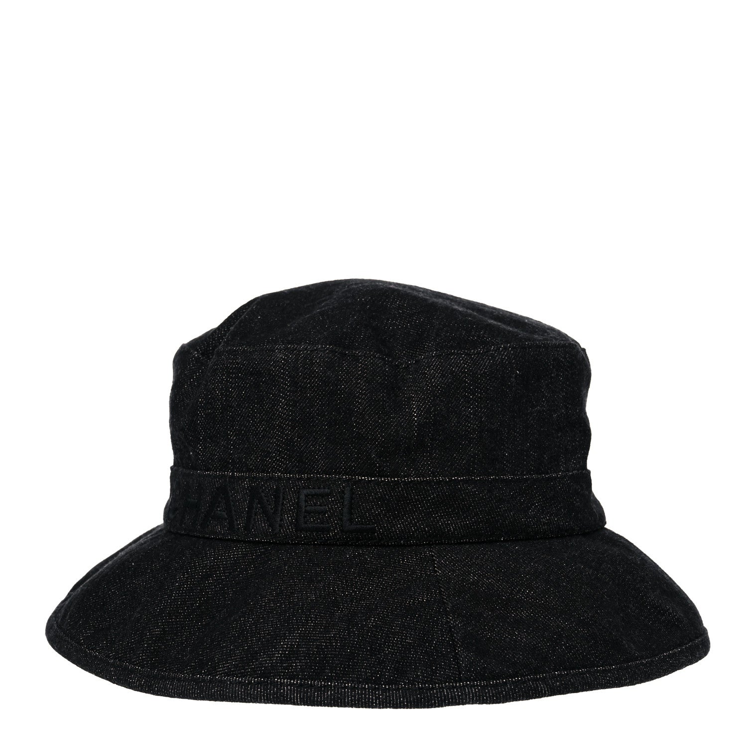 Chanel Denim Logo Bucket Hat S Black 1 of 5