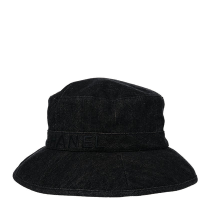 Chanel Denim Logo Bucket Hat S Black 1 of 5