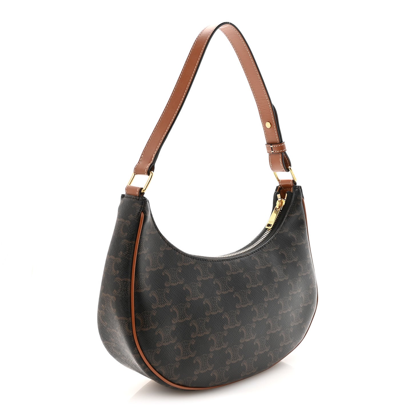 Triomphe Canvas Calfskin Ava Shoulder Bag Tan