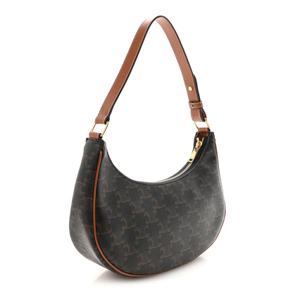 Celine Triomphe Canvas Calfskin Ava Shoulder Bag Tan 3 of 9