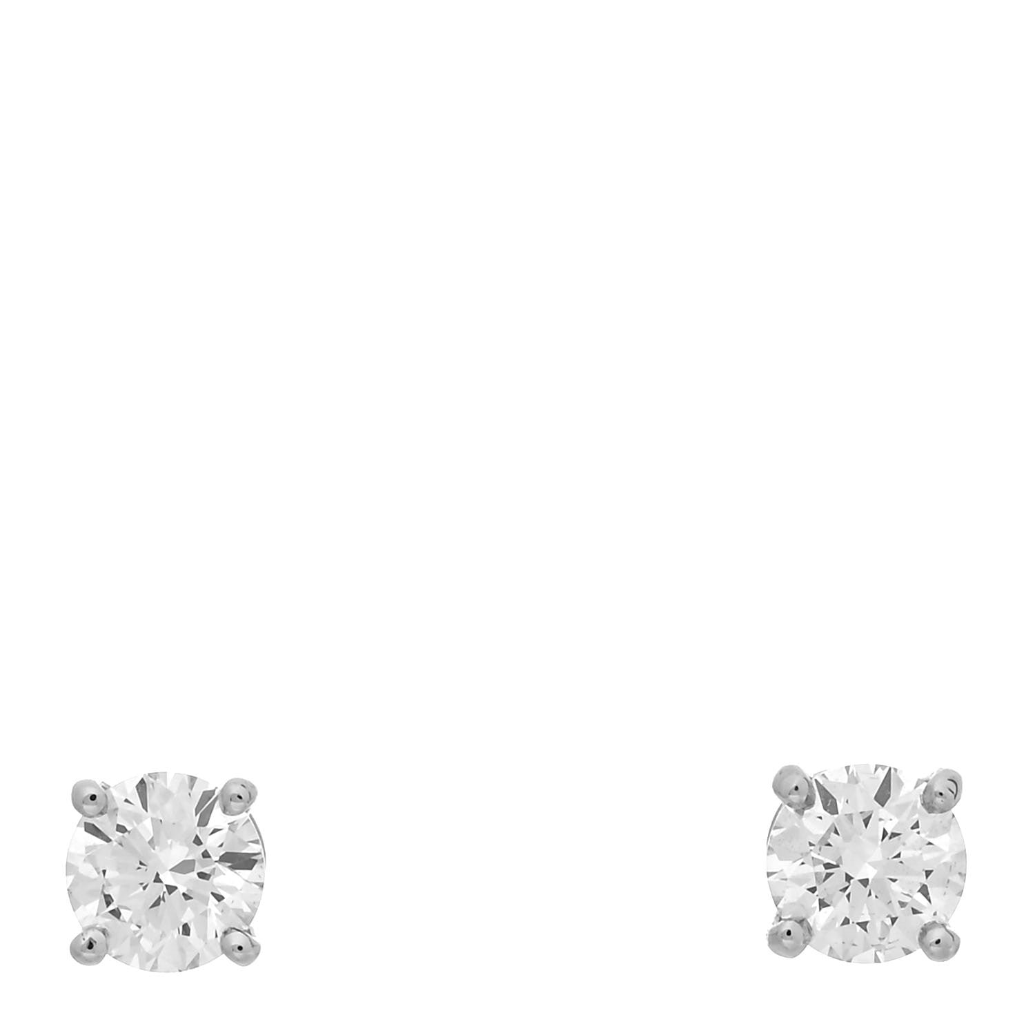 Tiffany Platinum Diamond .60ctw Solitaire Earrings 1 of 5