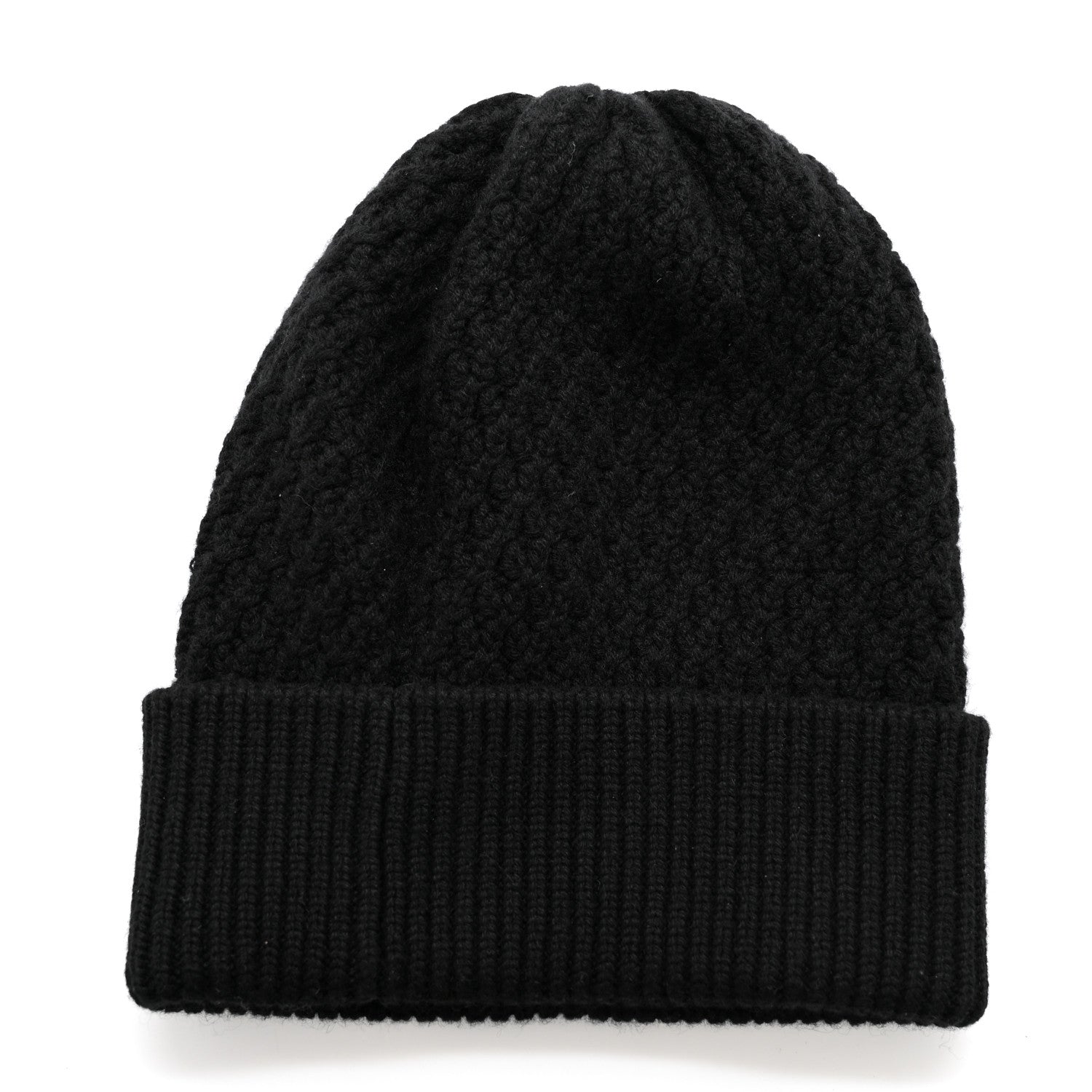 Chanel Wool Cashmere CC Beanie Hat Black White 3 of 6