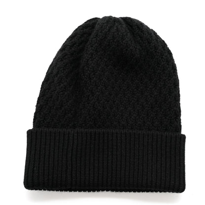Chanel Wool Cashmere CC Beanie Hat Black White 3 of 6