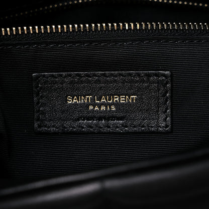 Saint Laurent Lambskin Quilted Medium Loulou Puffer Monogram Chain Satchel Black 7 of 15