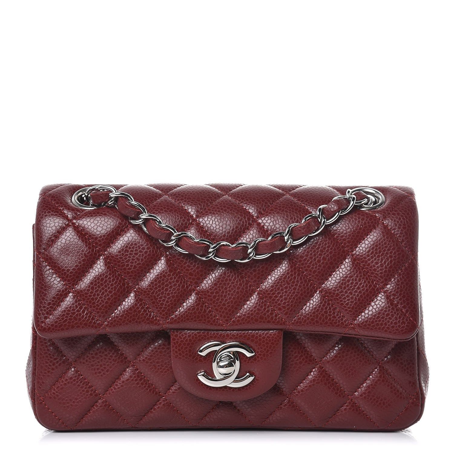 Chanel Caviar Quilted Mini Rectangular Flap Dark Red 1 of 8