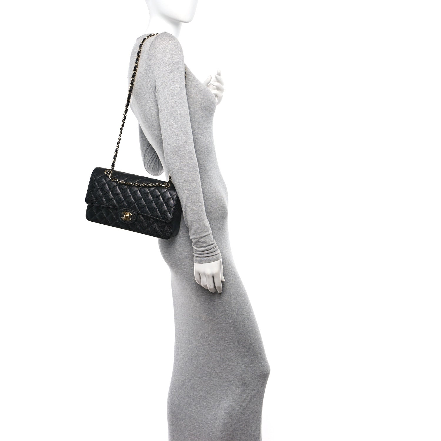 Chanel Caviar Quilted Medium Double Flap Black 2 of 11