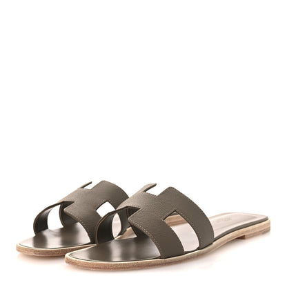 Hermes Epsom Oran Sandals 41 Etoupe 4 of 11