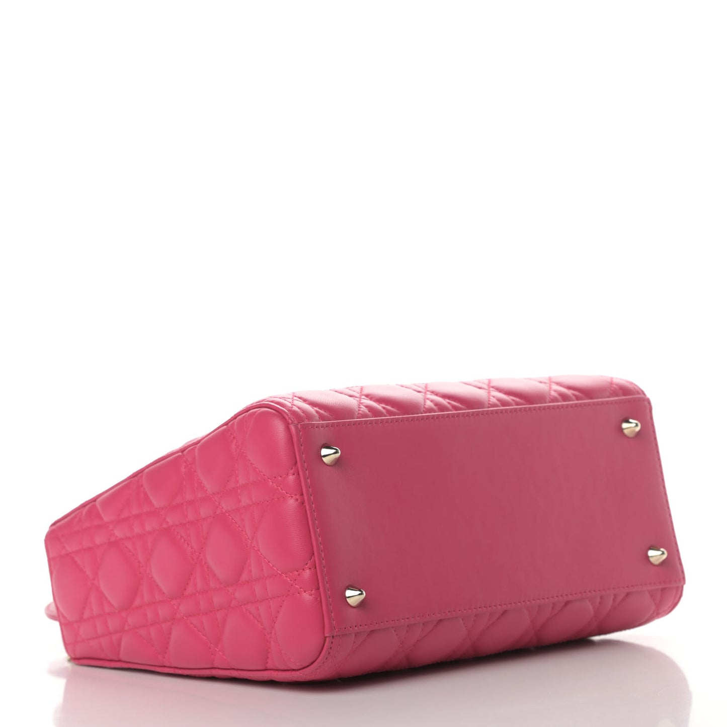 Lambskin Cannage Medium Lady Dior Fuchsia