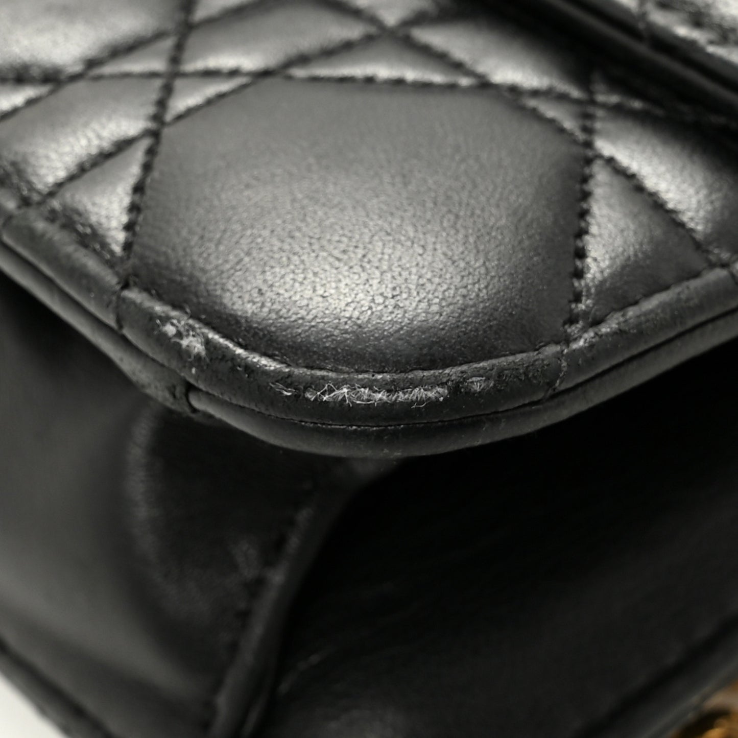 Lambskin Cannage Miss Dior Promenade Pouch Black