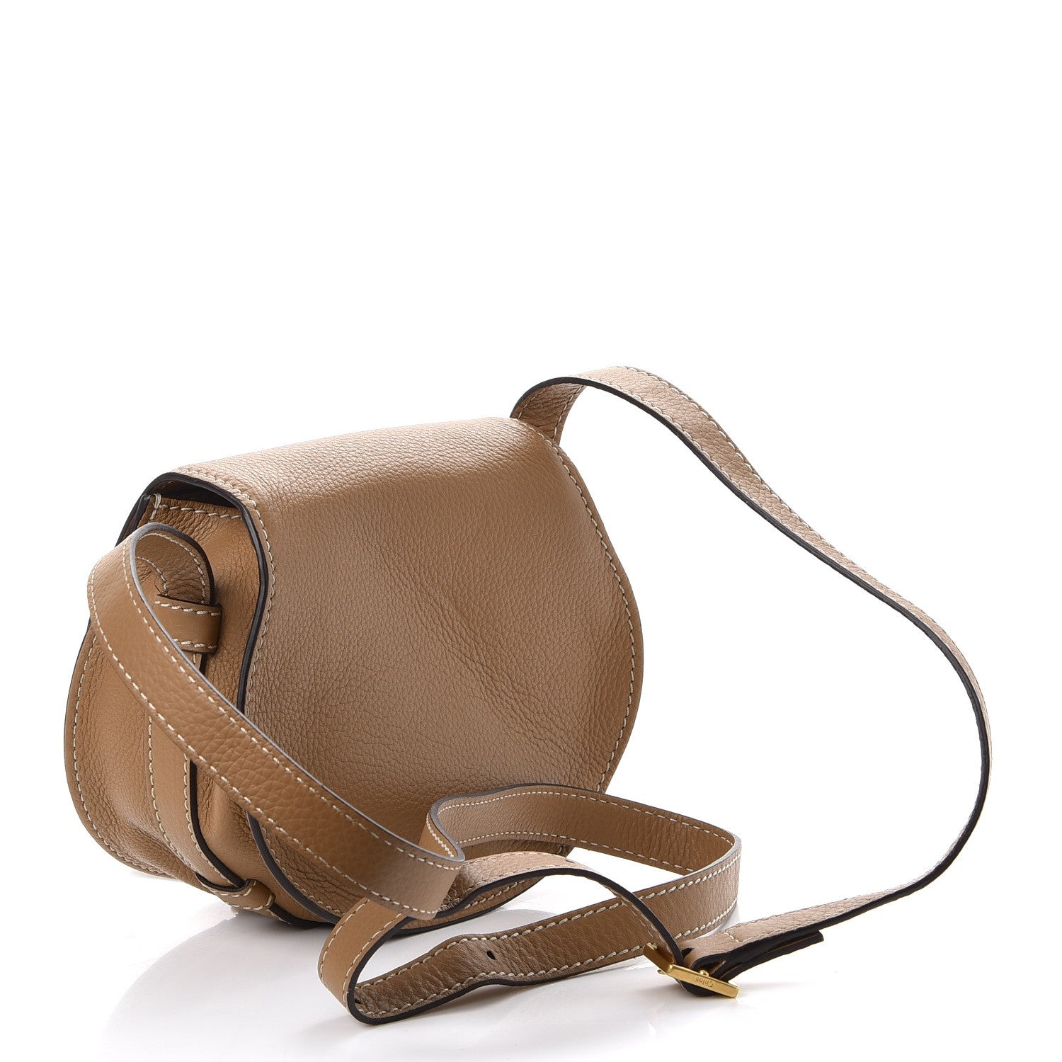 Chloe Calfskin Mini Marcie Round Crossbody Bag Nut 3 of 8