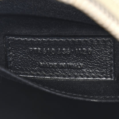 Saint Laurent Denim Quilted Monogram Round Crossbody Bag Rodeo Blue 7 of 10