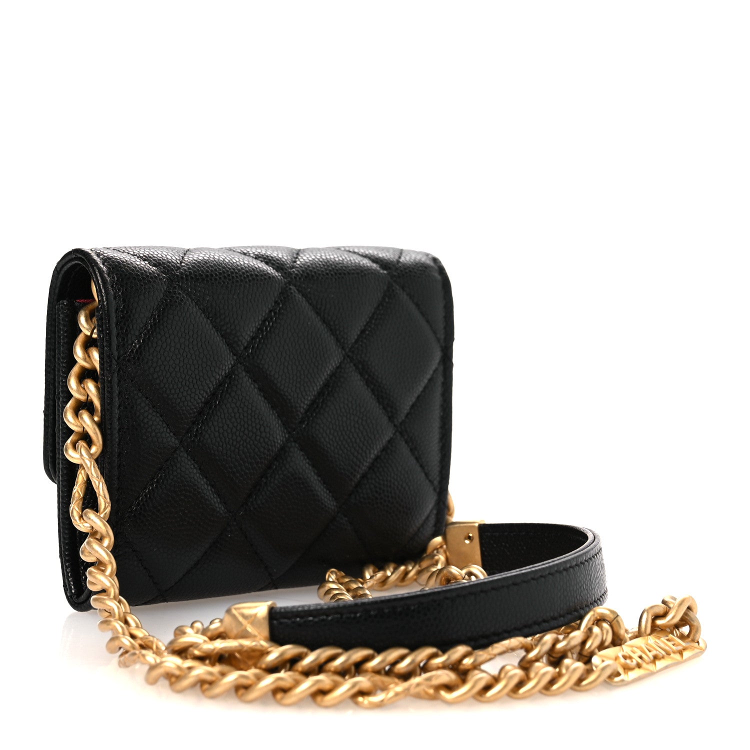Chanel Caviar Quilted Bracelet On Chain Clutch Black 2 of 11