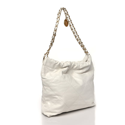 Chanel Shiny Calfskin Quilted Small Chanel 22 White 4 of 11