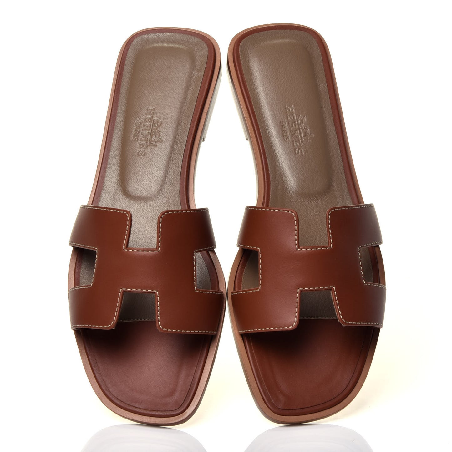 Box Calfskin Oran Sandals 36 Gold