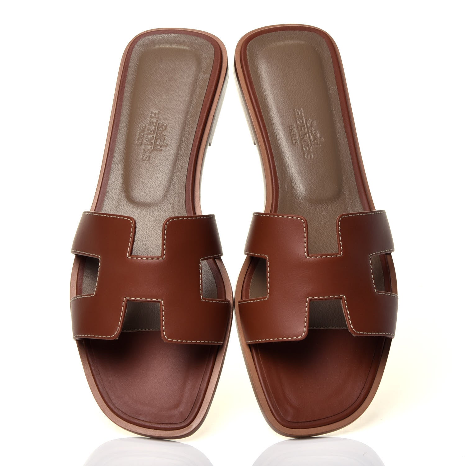 Hermes Box Calfskin Oran Sandals 36 Gold 5 of 8