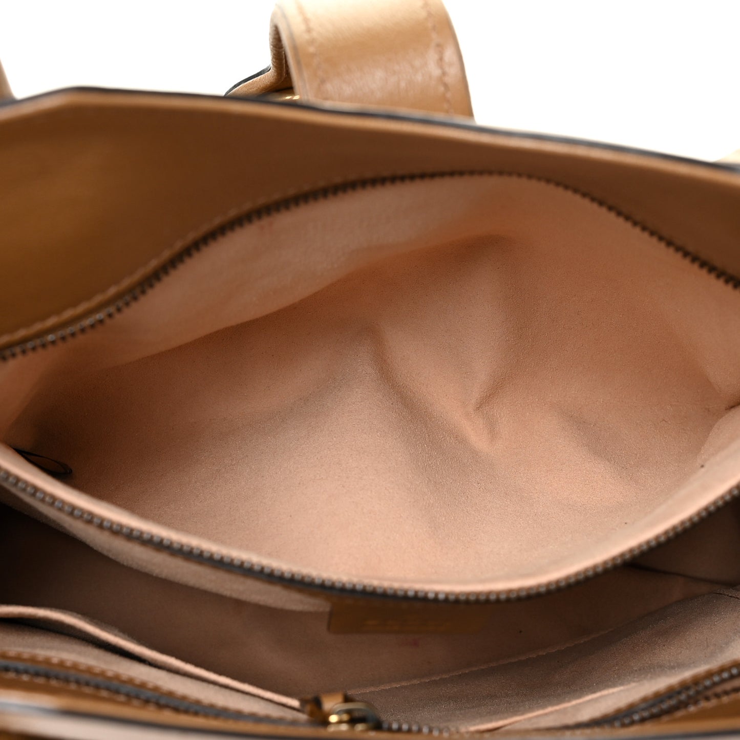 New Sakai Calfskin Lux Web Medium Dahlia Top Handle Shoulder Bag Quarz Beige