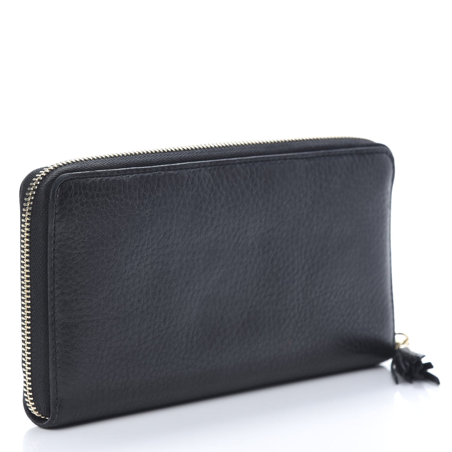 Pebbled Calfskin Soho Zip Around Wallet Black