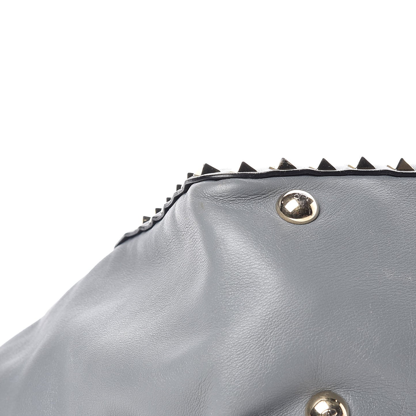 Vitello Small Rockstud Tote Grey
