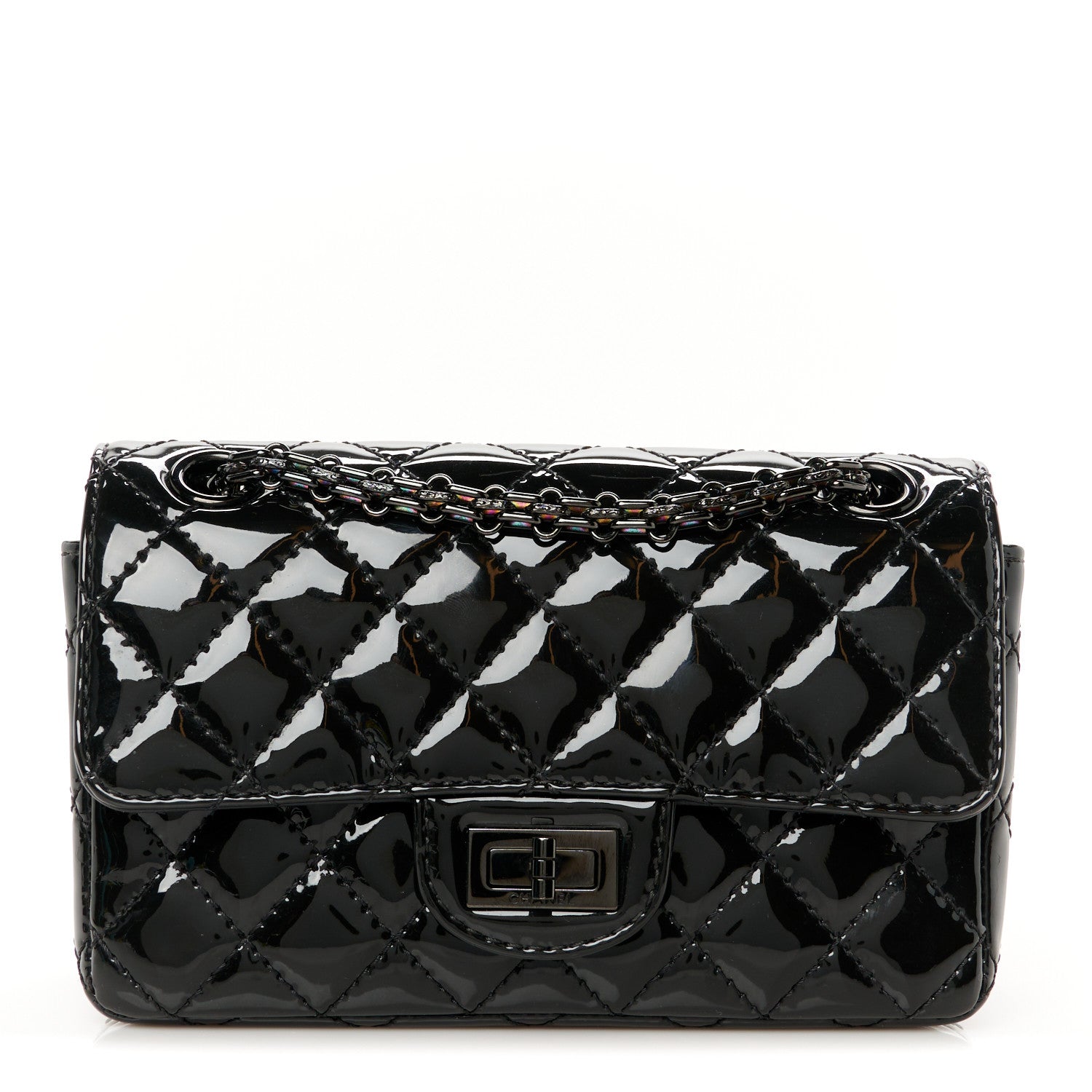 Chanel Patent Calfskin Quilted 2.55 Reissue Mini Flap So Black 1 of 10