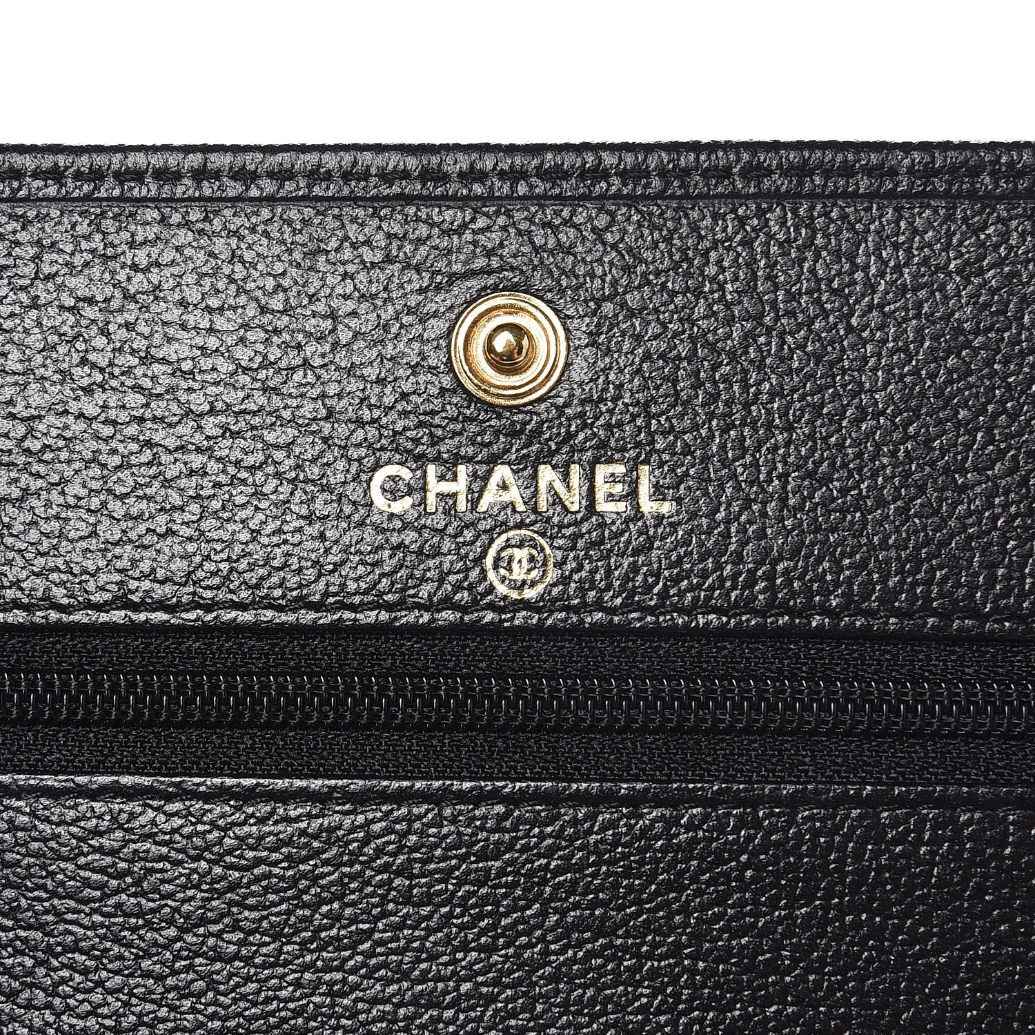 Chanel Goatskin Embossed Camellia Wallet On Chain WOC Black 6 of 9