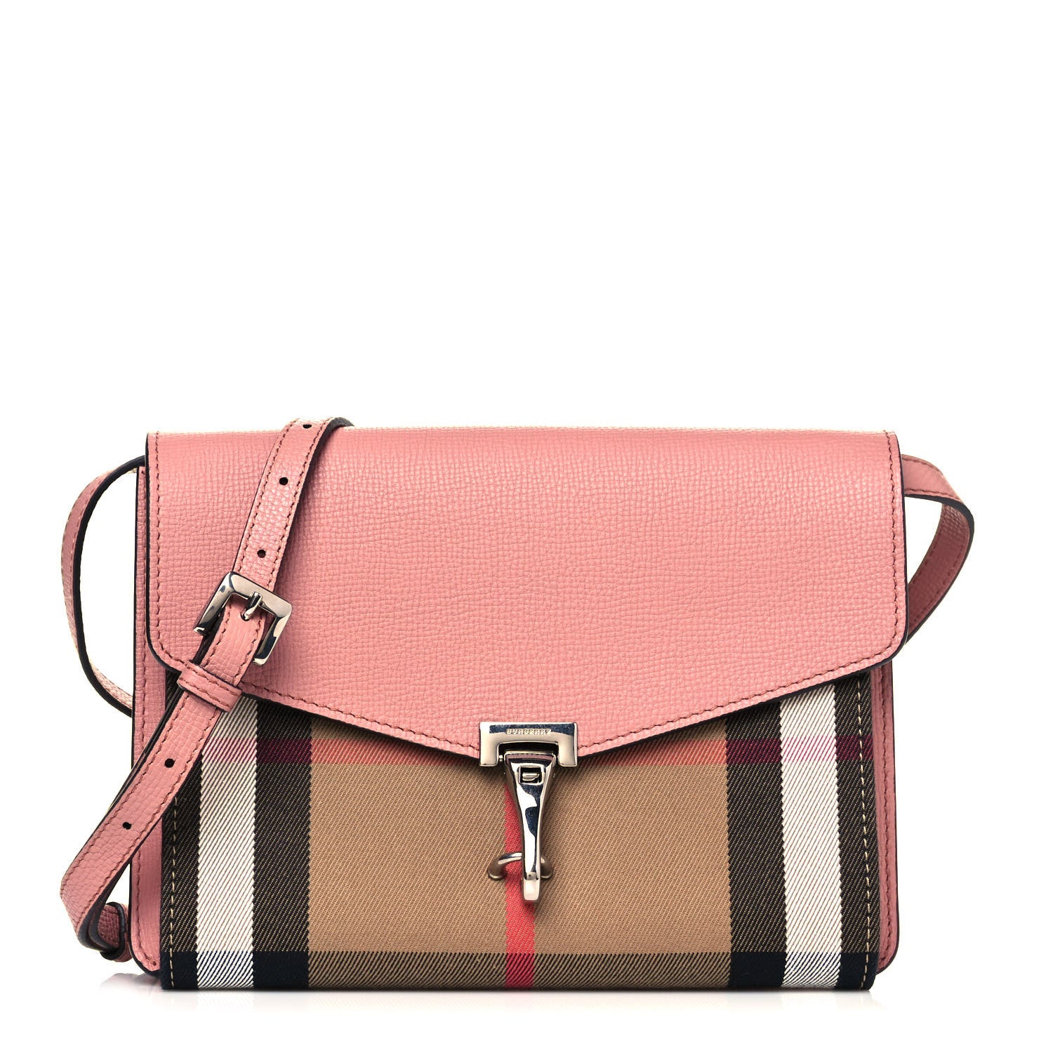 Burberry Derby Calfskin House Check Small Macken Crossbody Bag Dusty Rose 1 of 9