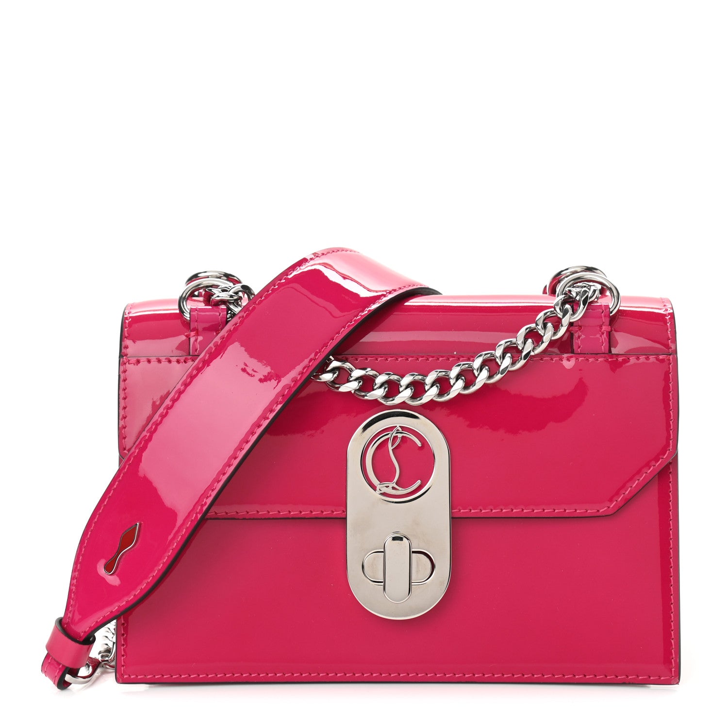 Christian Louboutin Patent Elisa Mini Shoulder Bag Bomba 1 of 9