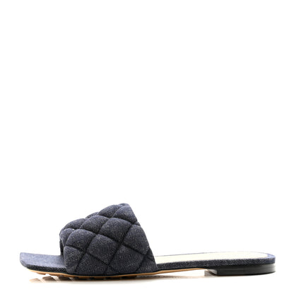 Bottega Veneta Denim Matelasse Padded Flat Sandals 35 Indigo 1 of 9