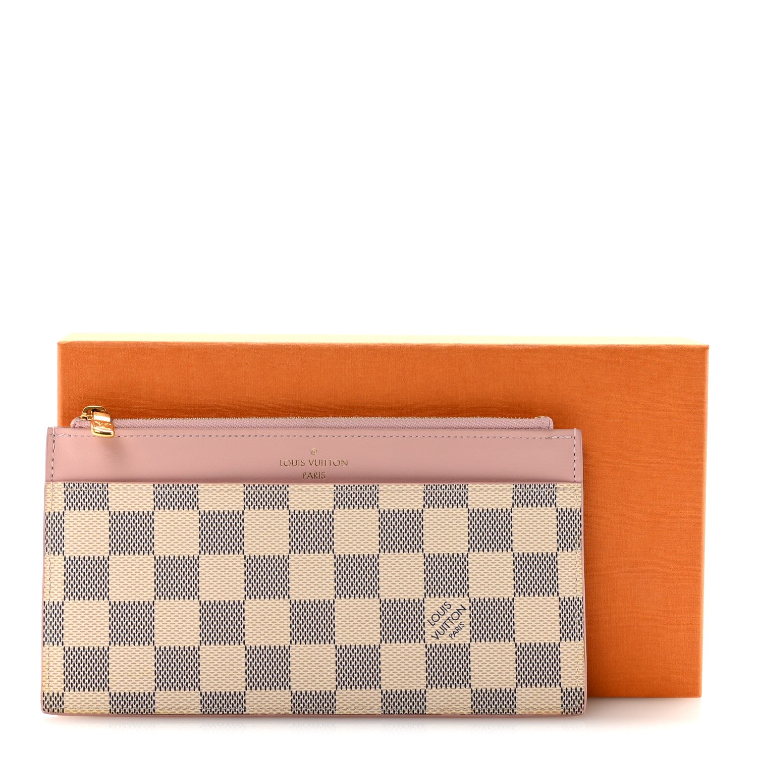 Louis Vuitton Damier Azur Slim Purse Rose Ballerine 13 of 14