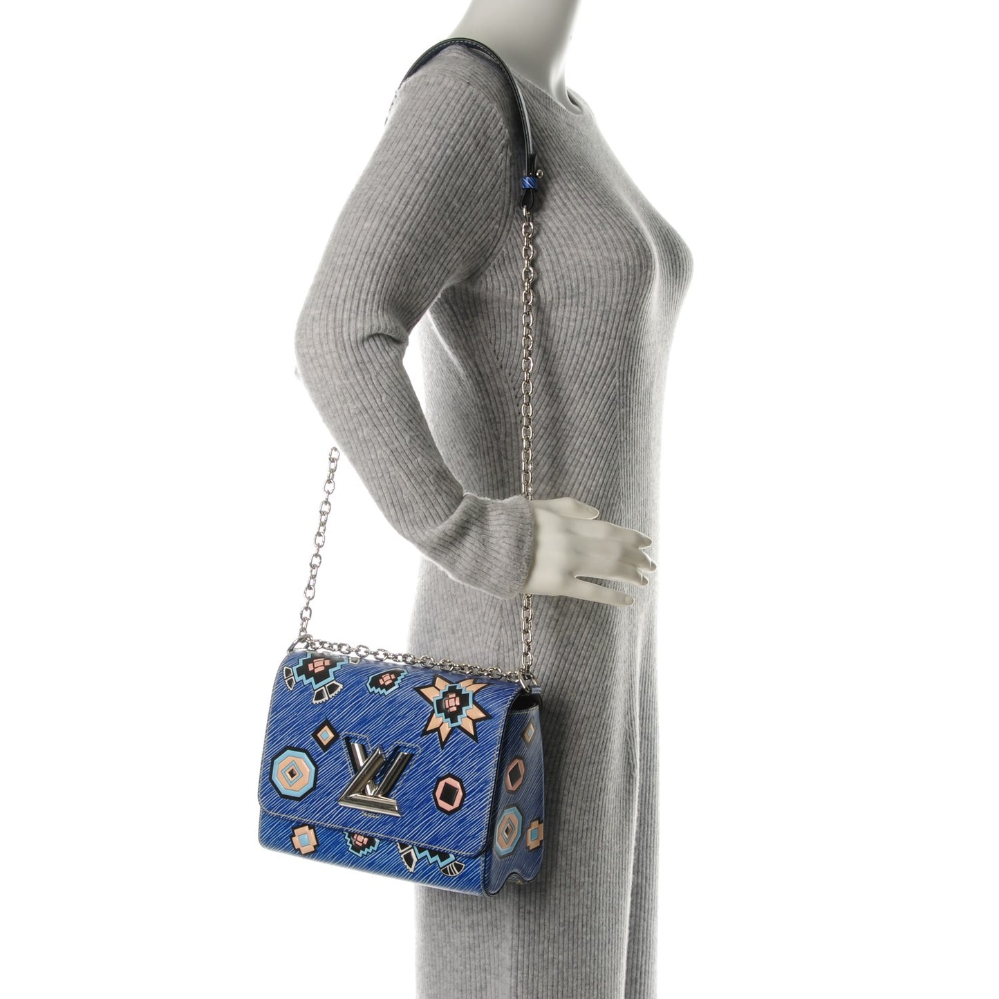 Epi Azteque Twist Shoulder Bag MM Denim Light