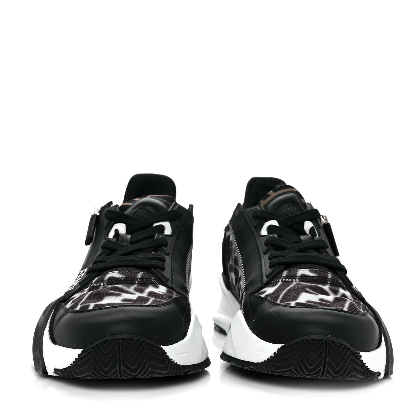 X SARAH COLEMAN Nylon Lycra FF Vertigo Mens Fendi Flow Low Top Sneakers 9 Black