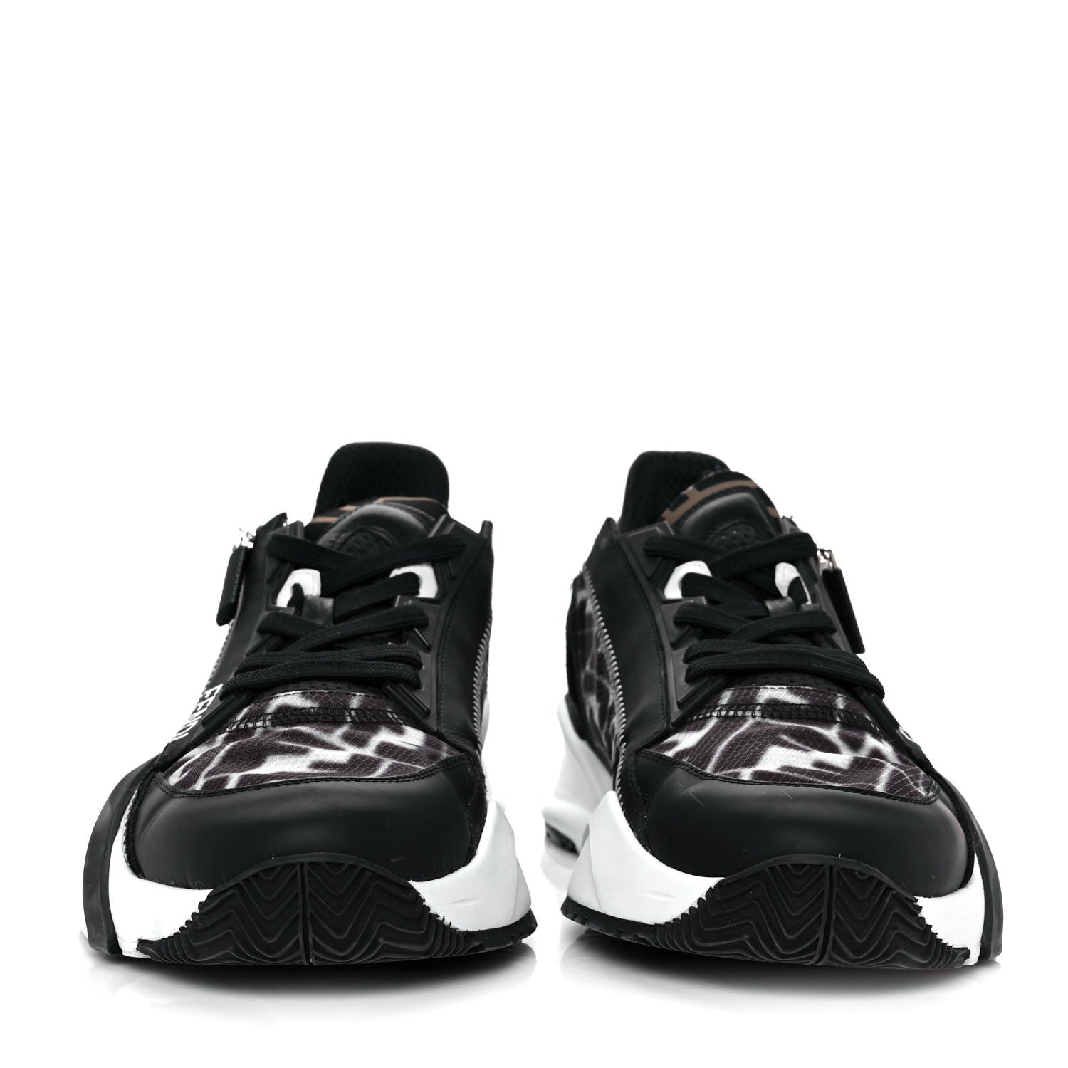 Fendi X SARAH COLEMAN Nylon Lycra FF Vertigo Mens Fendi Flow Low Top Sneakers 9 Black 2 of 8