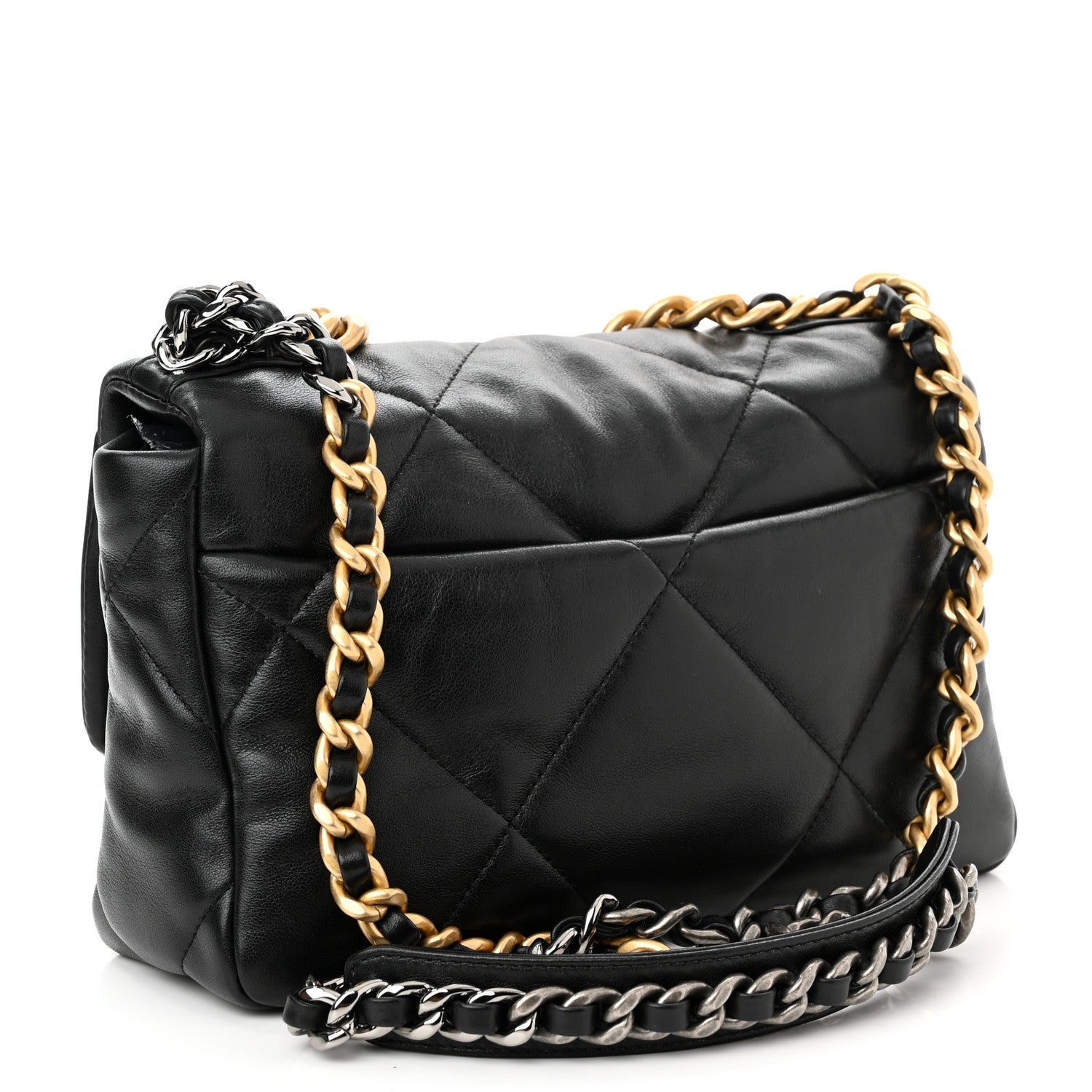 Chanel Goatskin Quilted Medium Chanel 19 Flap Black 3 of 11