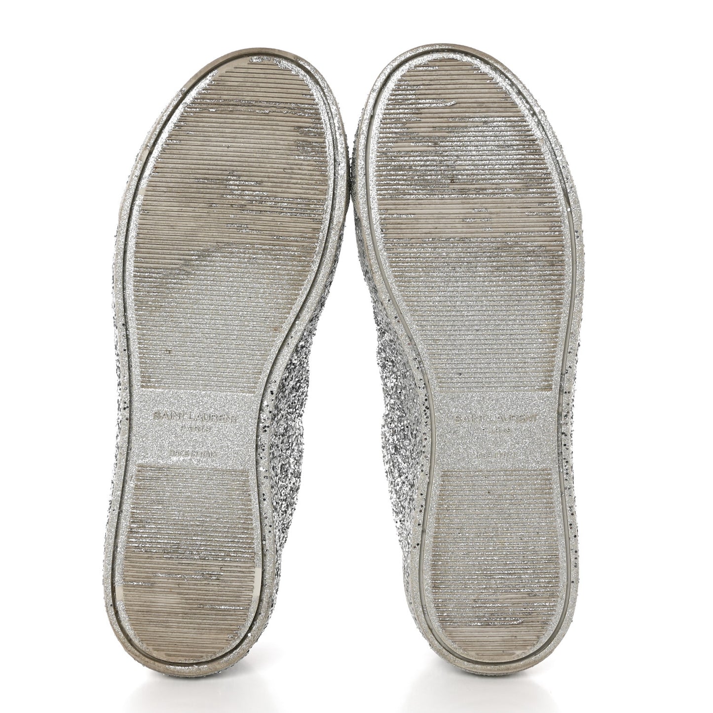 Calfskin Crystal Glitter Andy Sneakers 36 Silver