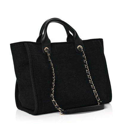 Chanel Mixed Fibers Small Deauville Tote Black 3 of 9