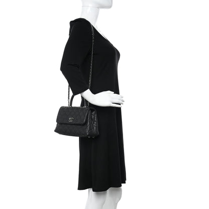 Chanel Caviar Lizard Embossed Quilted Mini Coco Handle Flap Black 2 of 12