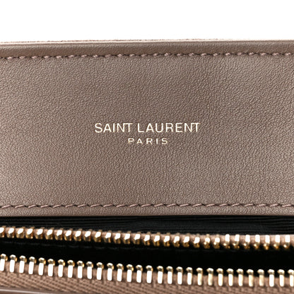 Saint Laurent Suede Y Quilted Monogram Medium Loulou Chain Satchel Taupe 6 of 11
