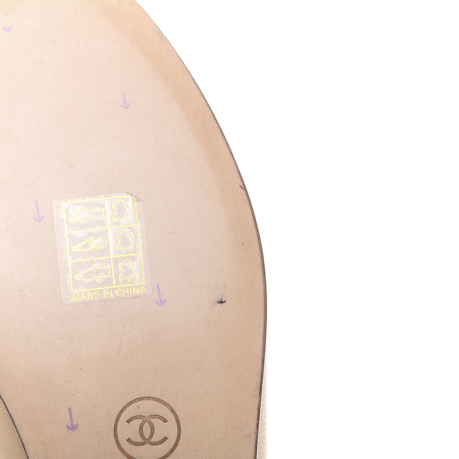 Chanel Lambskin Cap Toe CC Ballerina Flats 35 Beige Black 8 of 13
