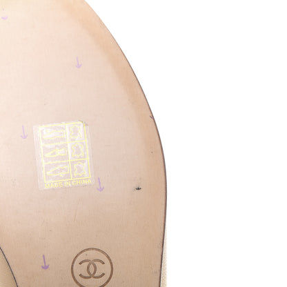 Chanel Lambskin Cap Toe CC Ballerina Flats 35 Beige Black 8 of 13