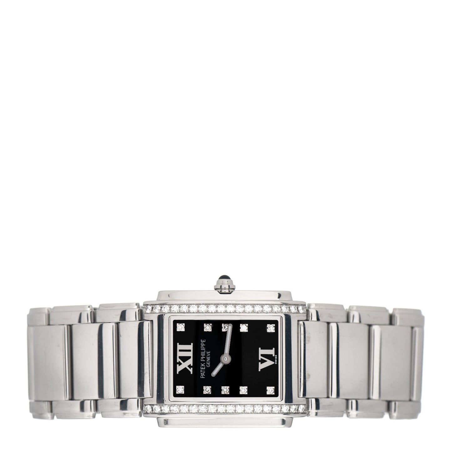Stainless Steel Diamond 25mm Twenty-4 Quartz Watch Black 4910/10A-001