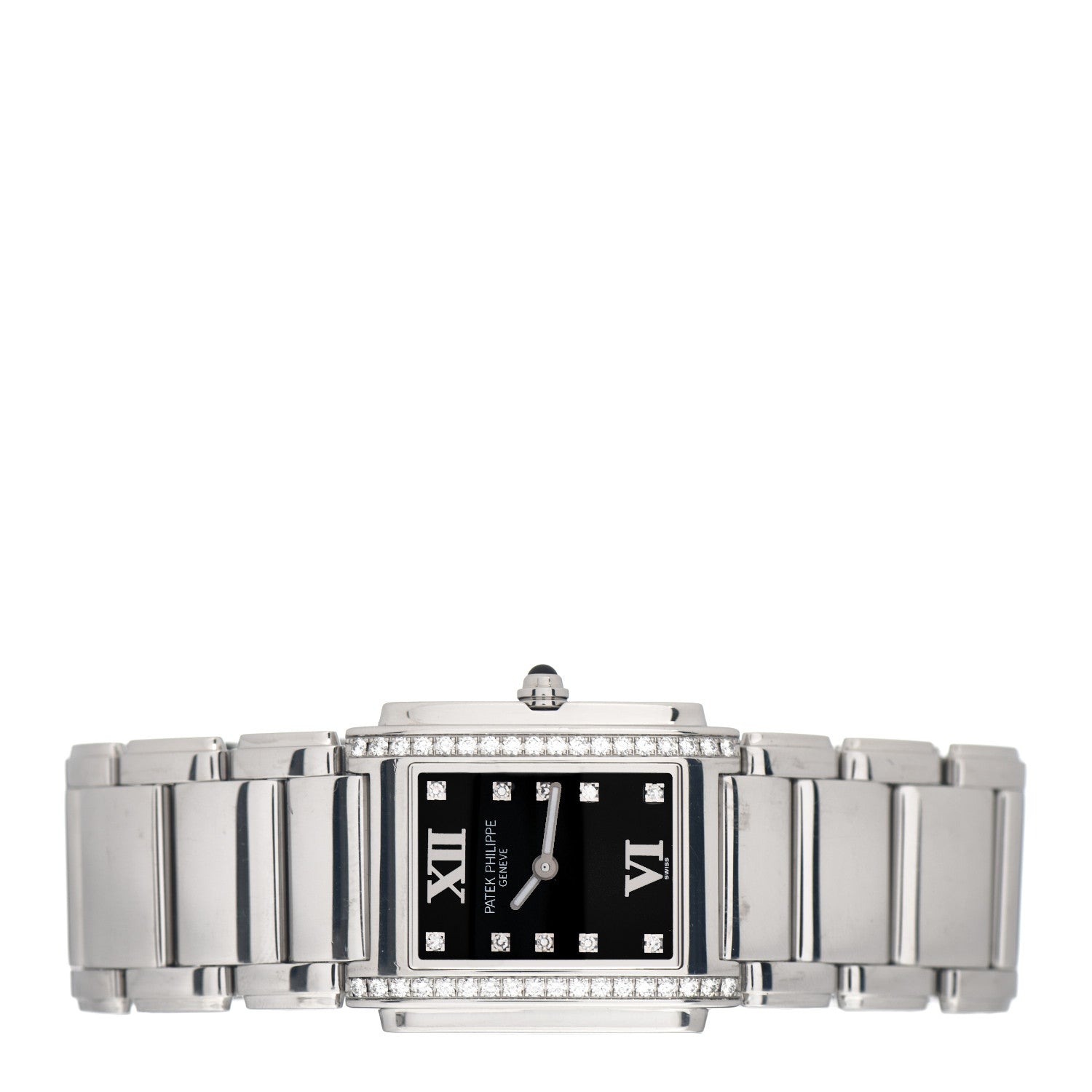 Patek Philippe Stainless Steel Diamond 25mm Twenty-4 Quartz Watch Black 4910/10A-001 2 of 4