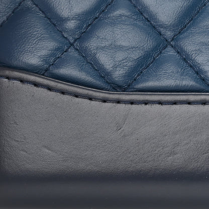Chanel Aged Calfskin Quilted Small Gabrielle Clutch With Chain Navy Black 13 of 14