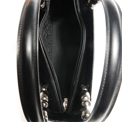 Christian Dior Patent Chrome Beaded Malice Tote Black 5 of 10