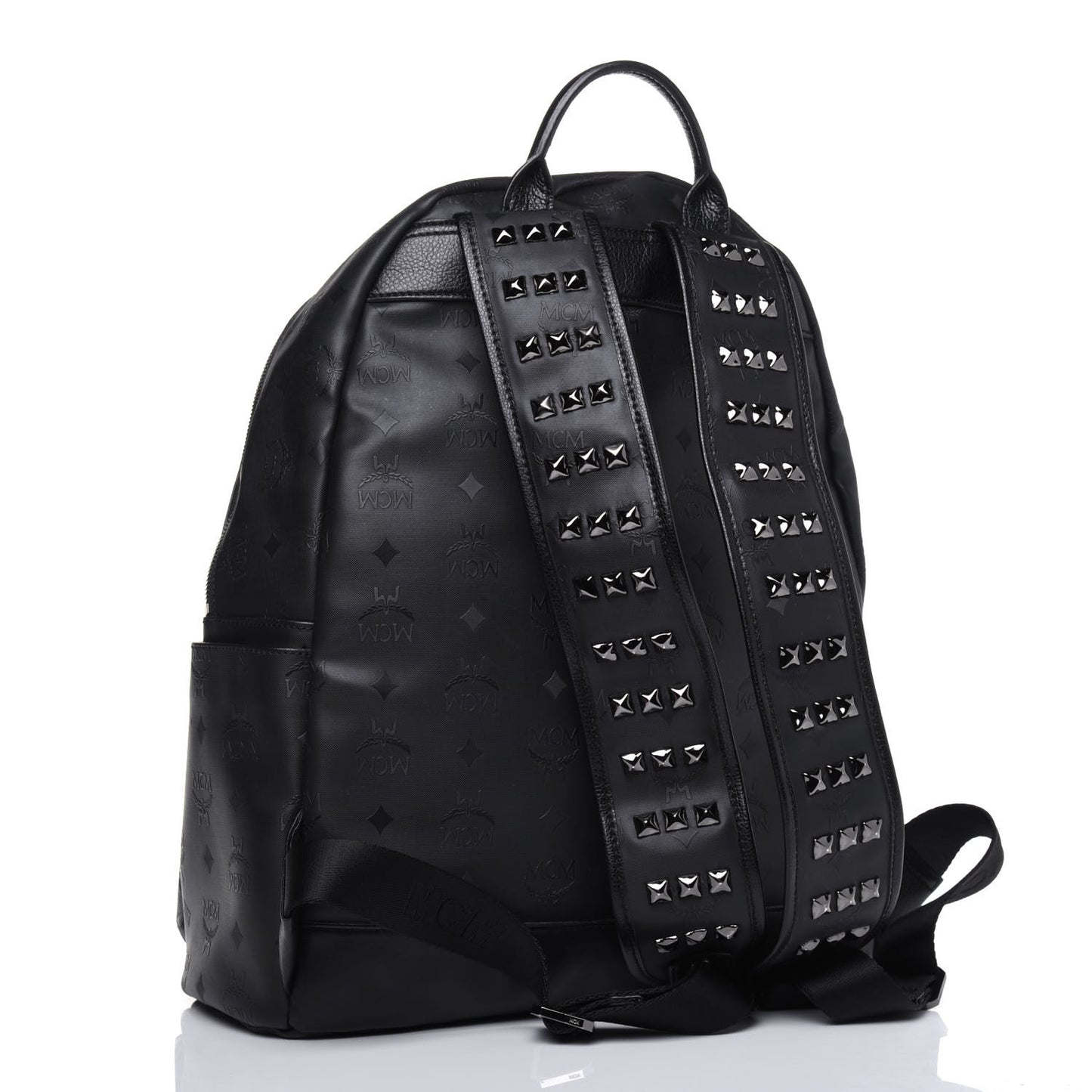 Calfskin Medium Studded Backpack Black