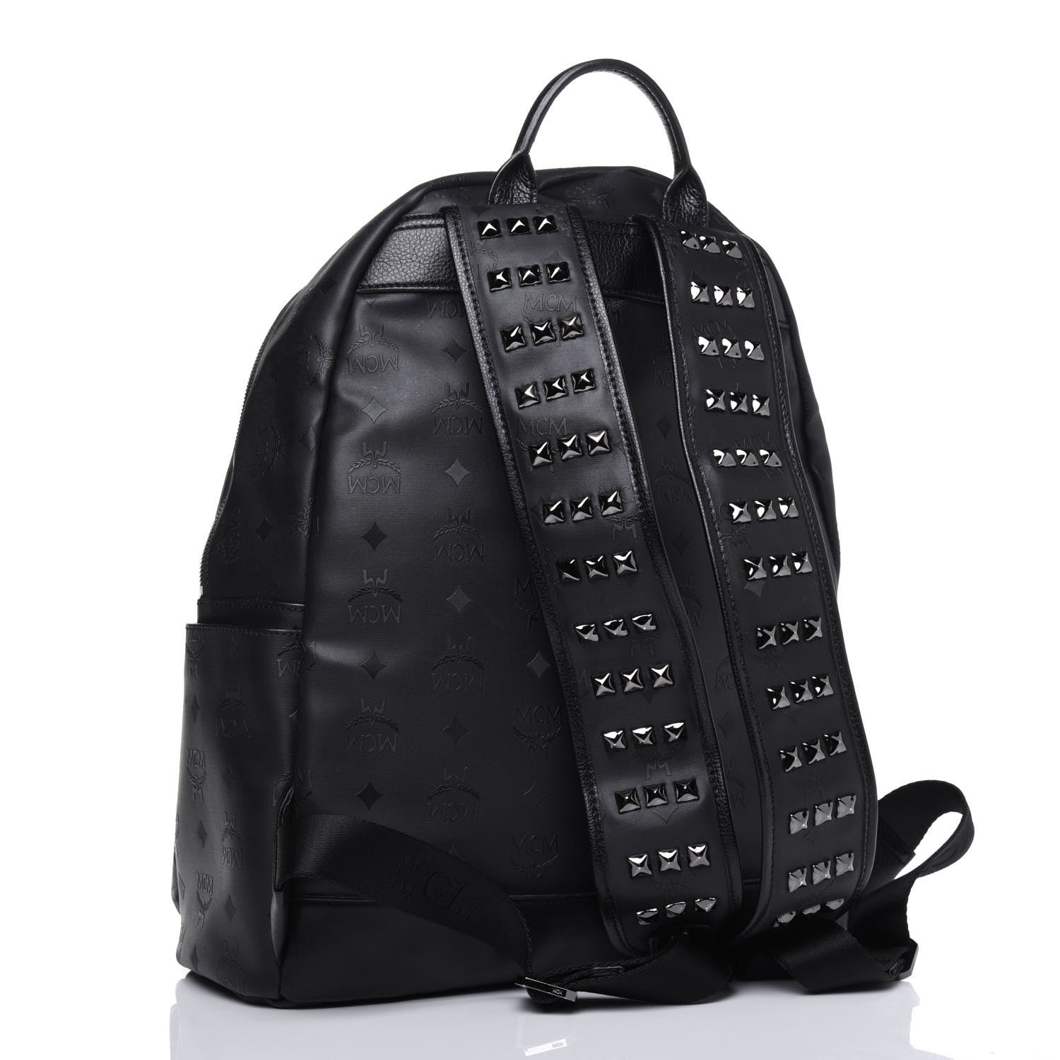 MCM Calfskin Medium Studded Backpack Black 2 of 18