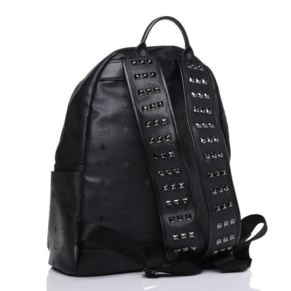 MCM Calfskin Medium Studded Backpack Black 2 of 18