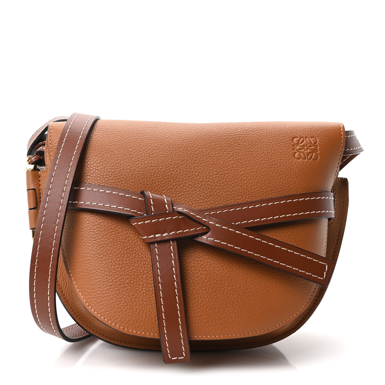 Loewe Grained Calfskin Small Gate Crossbody Bag Caramel Pecan 1 of 10