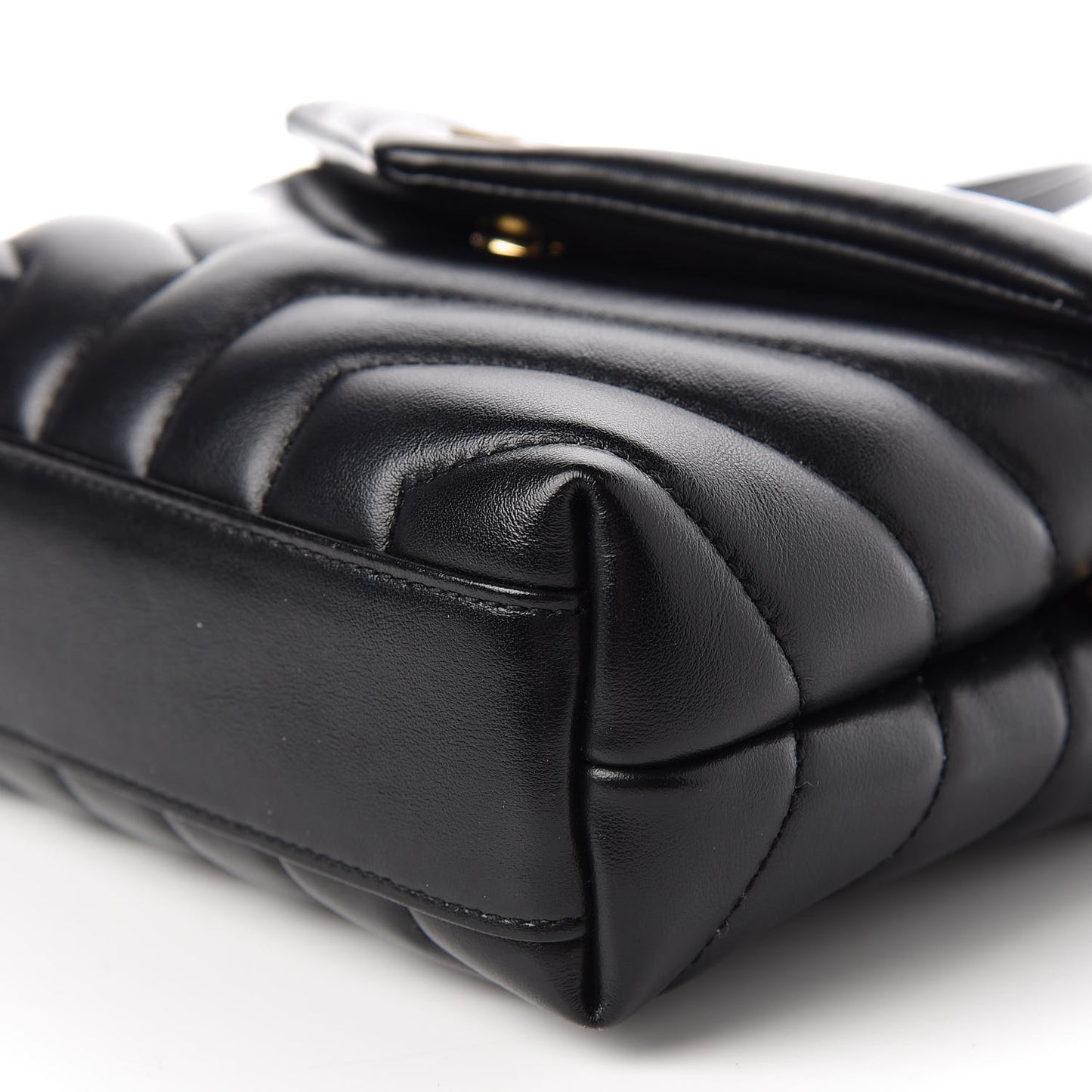 Calfskin Y Quilted Monogram Toy Loulou Crossbody Bag Black