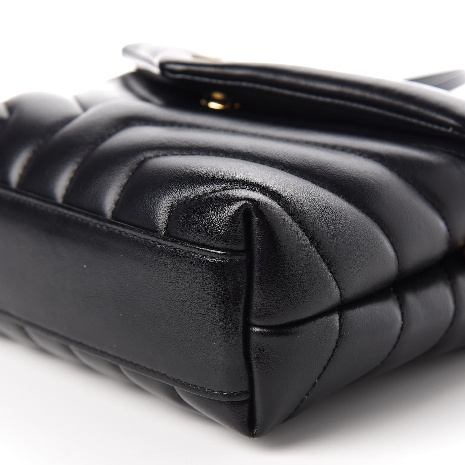 Saint Laurent Calfskin Y Quilted Monogram Toy Loulou Crossbody Bag Black 7 of 12